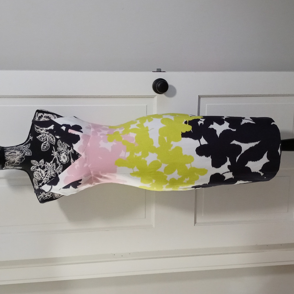 🖤Milly🖤 - Black/Pink/Yellow/White Liz Floral Print Stretch Sheath Dress